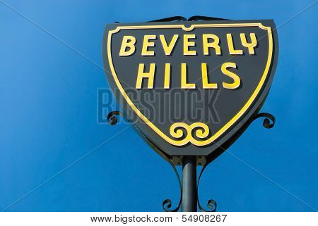 Beverly Hills Sign In Los Angeles Close-up View