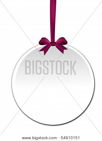 Decorative Round With Violet Red Bow