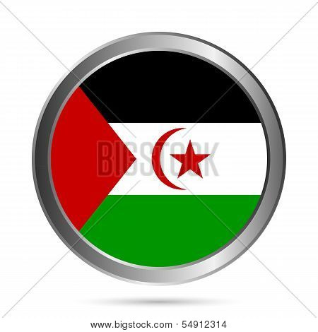 Sahrawi Arab Democraticrepublic Flag Button