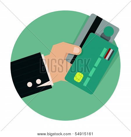 Businessman hand holding credit card