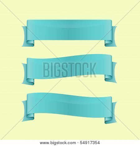 Set Of Blue Sleek Web Ribbon