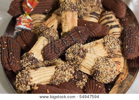 Festive Cookies With Chocolate Cream