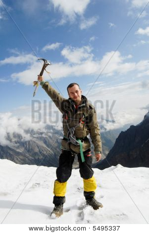 Bergsteiger am oberen