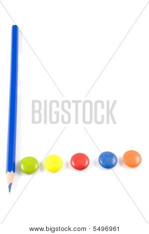 Letter L Made Of Colored Smarties