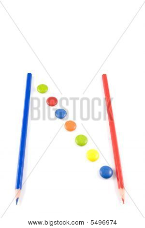Letter N Made Of Colored Smarties