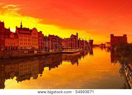 Sunset In Gdansk