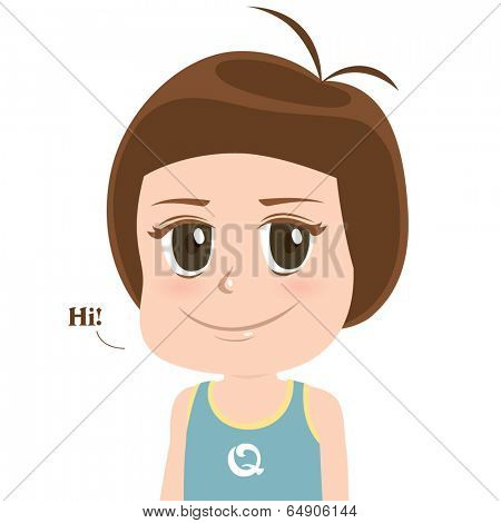 Vector Smiling Little Girl