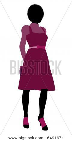 Afro-americana dello Shopping illustrazione Silhouette
