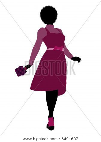 Afro-americana dello Shopping illustrazione Silhouette