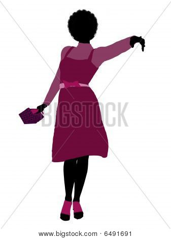 Afro-americana dello Shopping illustrazione Silhouette