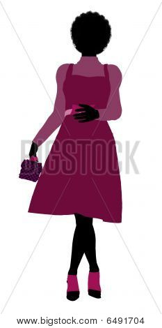 Afro-americana dello Shopping illustrazione Silhouette