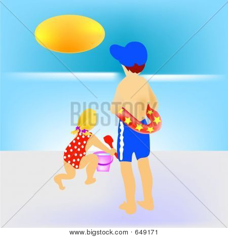 บนชายหาด