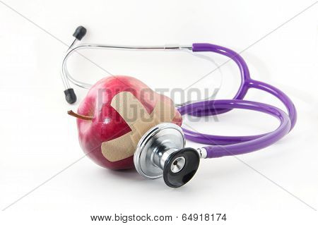 Bandaged Apple with Stethescope