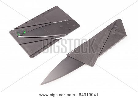 Folding knife isolated on white background