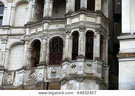 Renaissance facade at the castle of Blois. LoireValley France