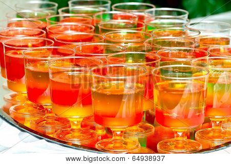 Glasses With Colored Jelly