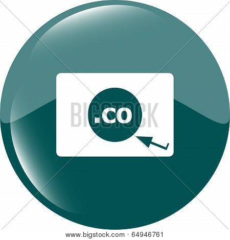 Domain Co Sign Icon. Top-level Internet Domain Symbol