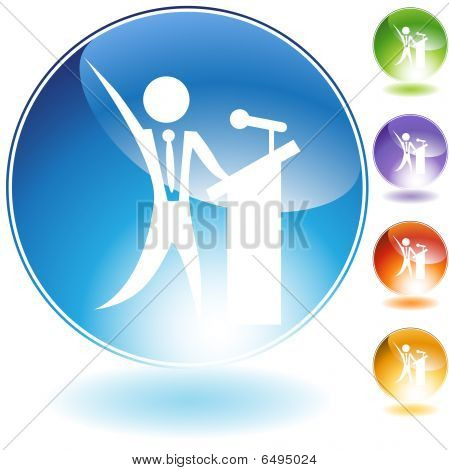 Podium Geschäftsmann Crystal icon