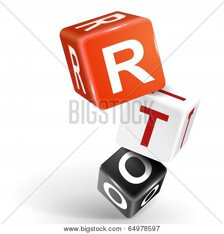 3D Dice Illustration With Word Rto