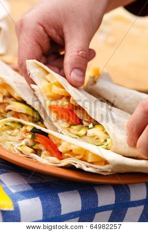 chef making tortilla