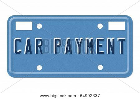 Car Payment Vanity Plate