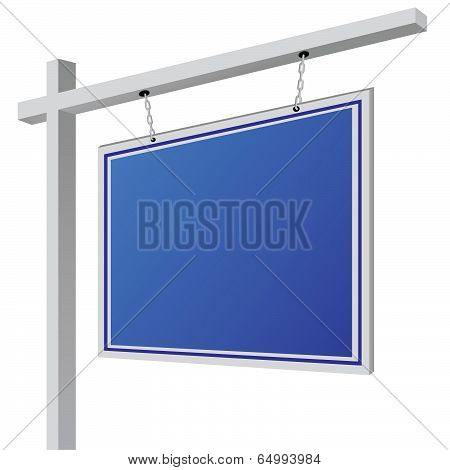 City Light Billboard On Column With Empty Space