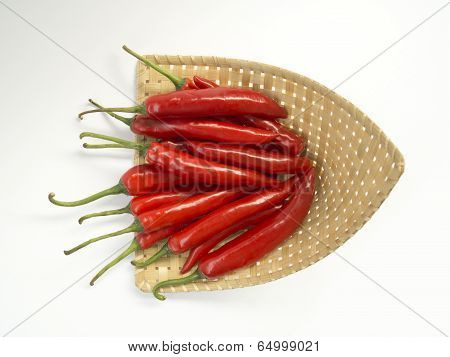 Red Chilli Peppers in a Basket