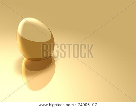 Gold Easter Egg lying on a pastel surface