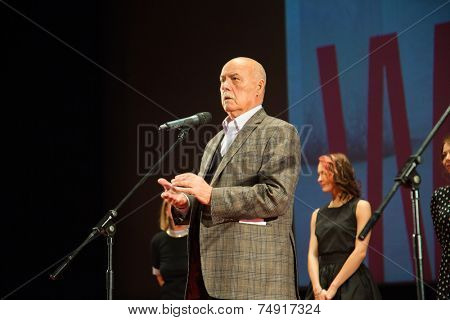 MOSCOW - OCTOBER,8 : Director Stanislav Govorukhin. Premiere of the movie Weekend, October, 8, 2014 at Octyabr Cinema in Moscow, Russia