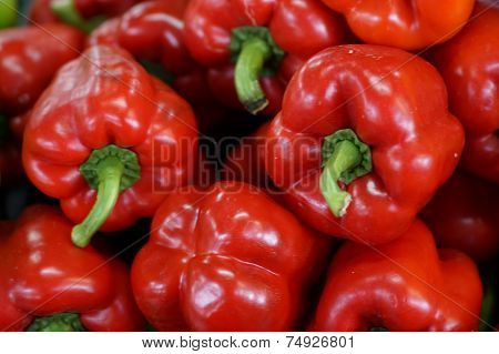 group of red sweet pepper