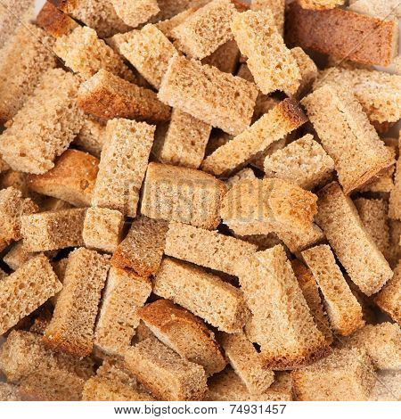 Macro of crouton as background