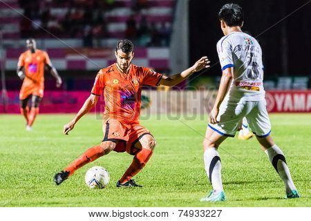 Sisaket Thailand-october 22: Victor Amaro Of Sisaket Fc. In Action During Thai Premier League Betwee