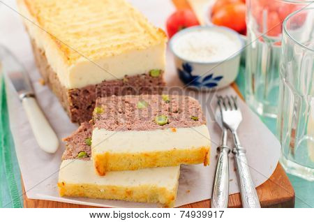 Meatloaf Topped With Cheesy Mashed Potato