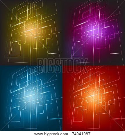 Four colorful background