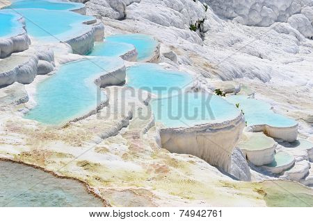 Travertine pools and terraces in Pamukkale, Turkey