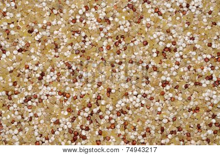 Quinoa seeds and Bulgar wheat.