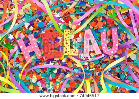 Helau In Colorful Wooden Characters