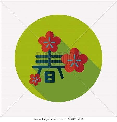 Chinese New Year Flat Icon With Long Shadow,eps10, Word 
