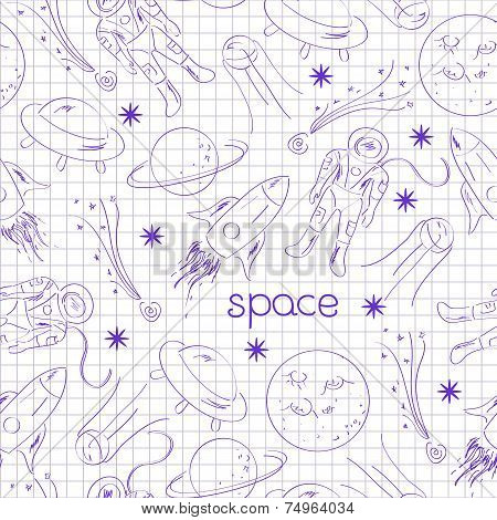 Space vector seamless pattern