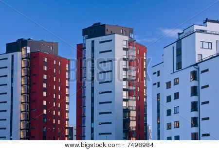 Torre di blocchi in twilight