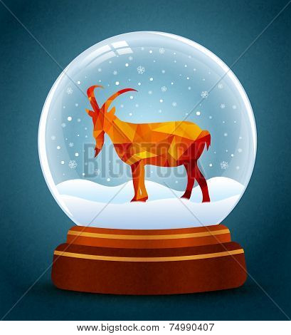 Snow Globe New Year Of Goat