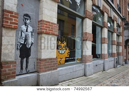 Streetart In Brussels, Belgium