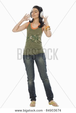 Woman listening to music
