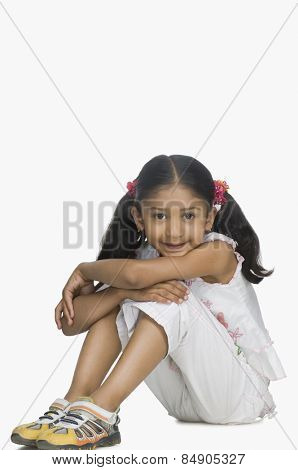 Portrait of a girl smirking