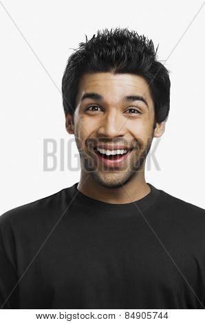Portrait of a man laughing