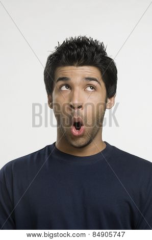 Man with shocked expression