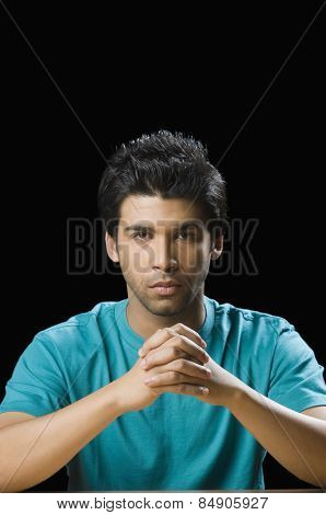 Close-up of a man looking serious
