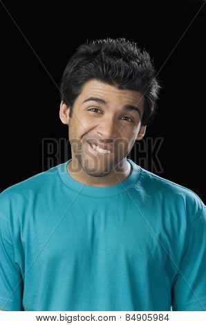 Portrait of a man making a funny face