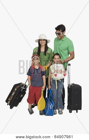 Portrait of a family going for vacations