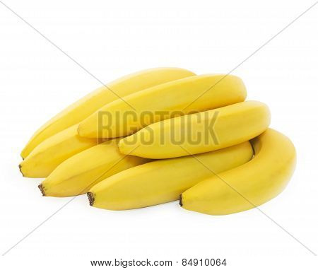 Bunch of fresh spotless yellow bananas